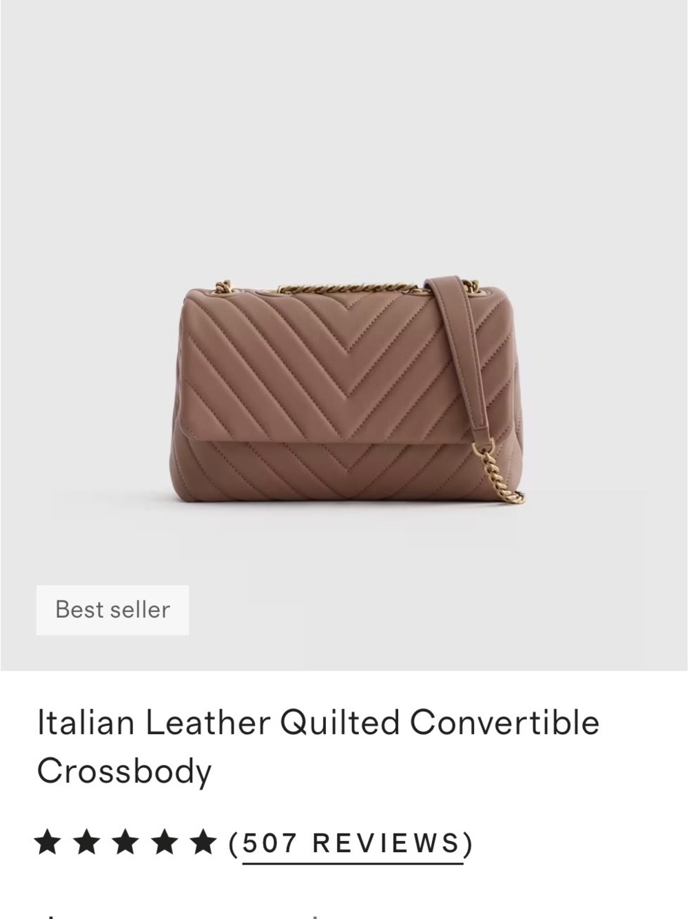 Quince Quilted Shoulder Bag - Mauve Taupe